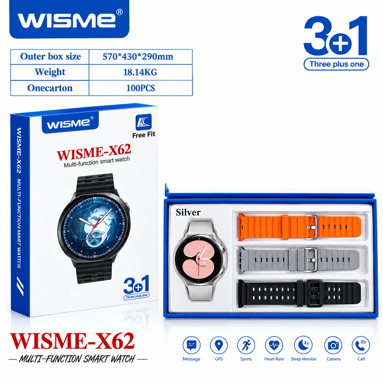 ساعت هوشمند wisme_x62 طرح سامسونگ واچ سری ۸